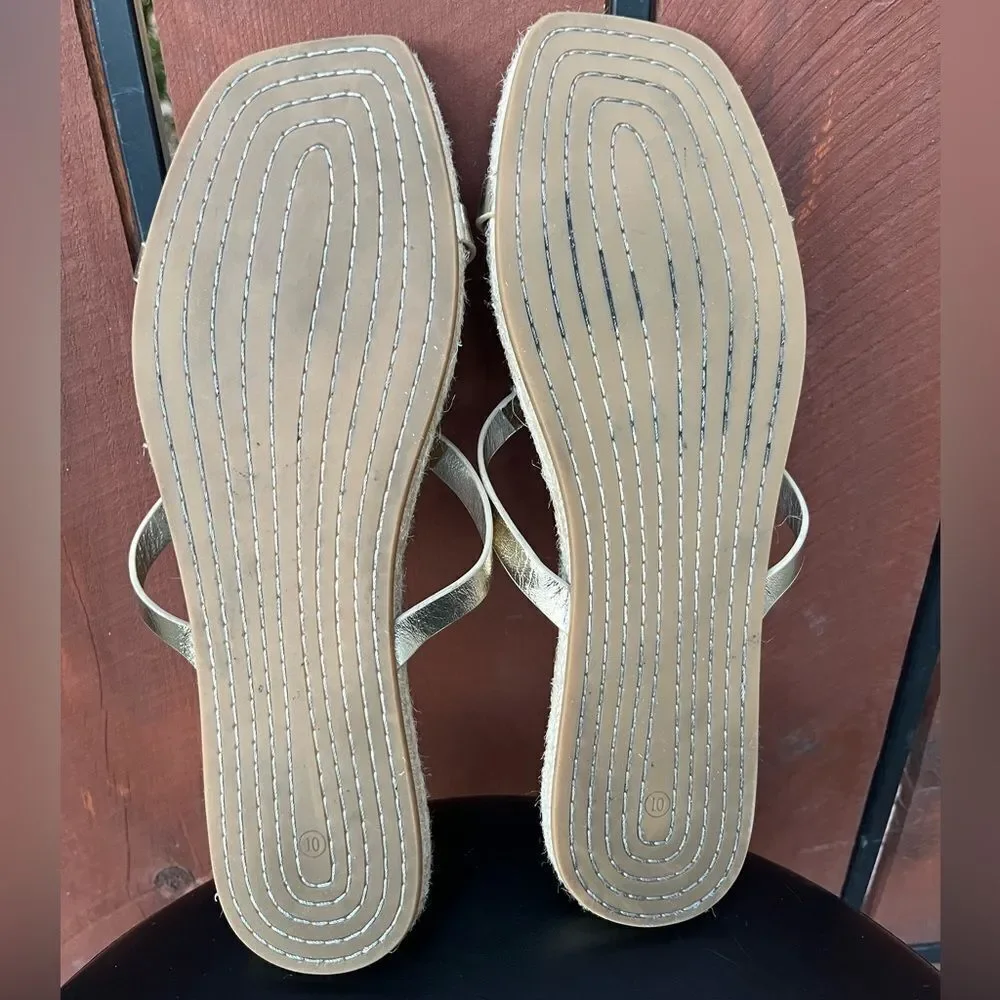 TORY BURCH bombe miller espadrille slide in gold size 10